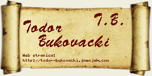 Todor Bukovački vizit kartica